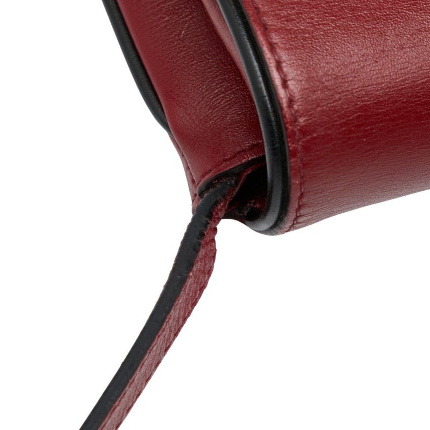 Gucci Black Red Color Leather Shoulder Bag ( )