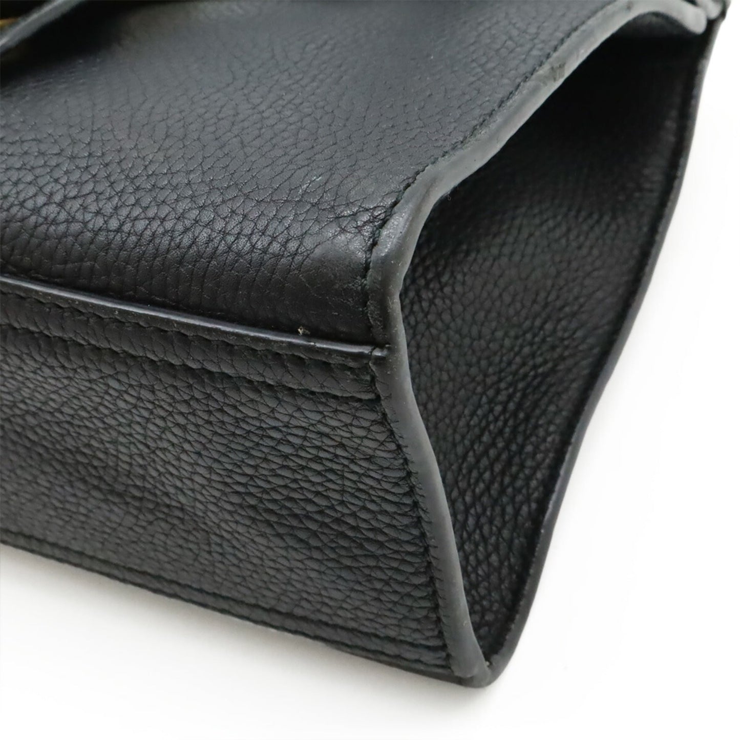 Gucci Black Leather Handbag Shoulder Bag ( )