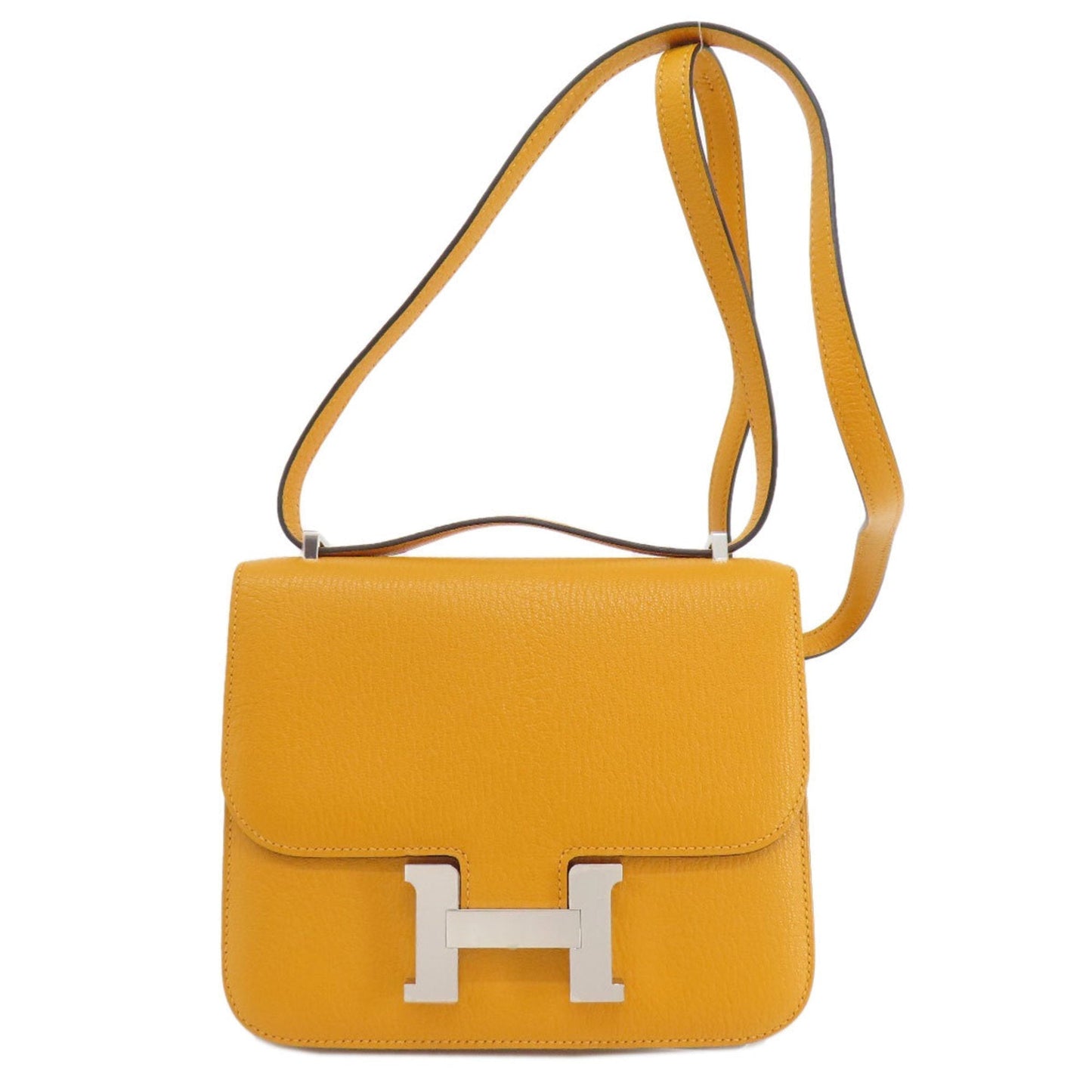 Hermes Moutarde Chevre Leather Shoulder Bag ( )