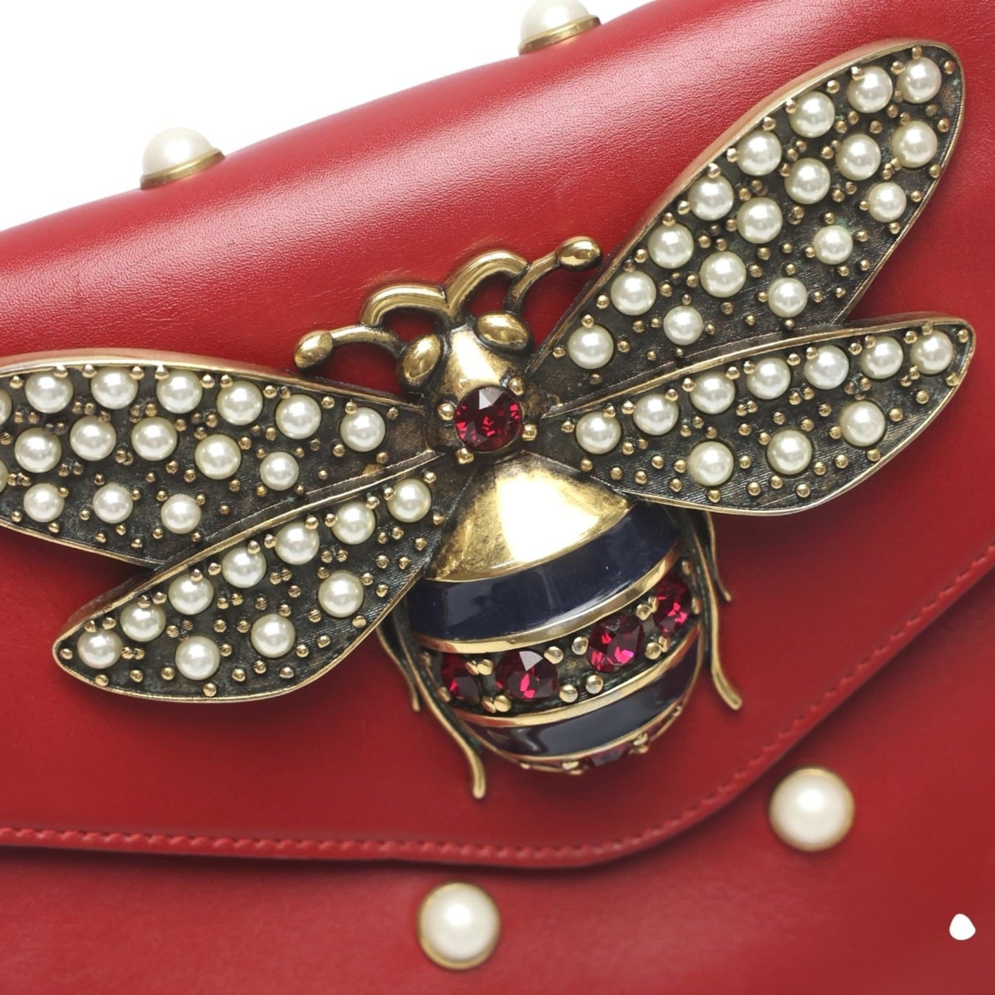 Gucci Red Color Leather Handbag Shoulder Bag ( )