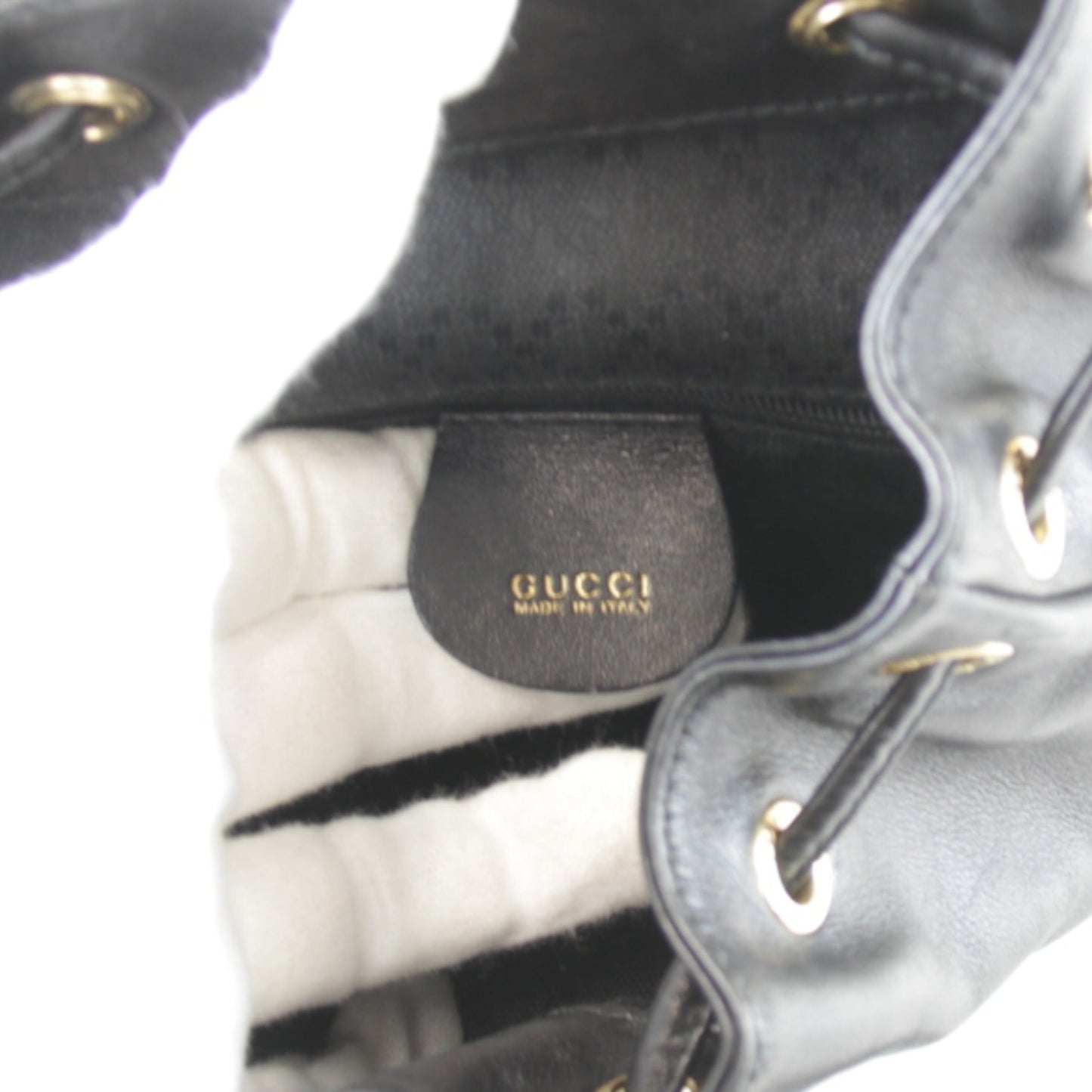 Gucci Black Bamboo Leather Backpack ( )