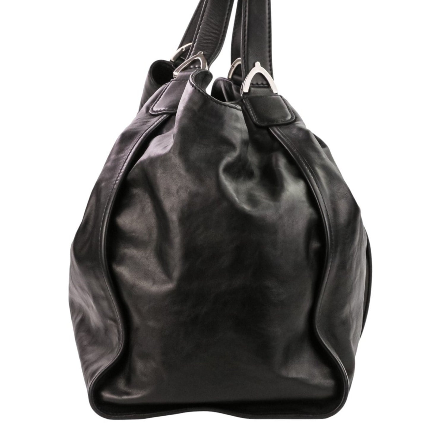 Gucci Black Leather Tote Bag ( )
