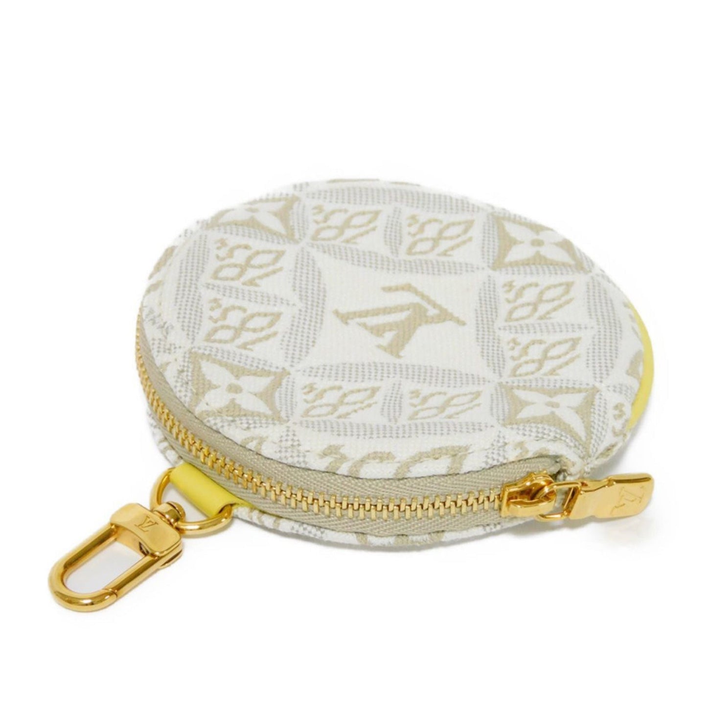 LOUIS VUITTON Coin Case Portomone Long Round Ecru Jaune Yellow Monogram Jacquard SINCE 1854 M81173 Men's Women's Wallet