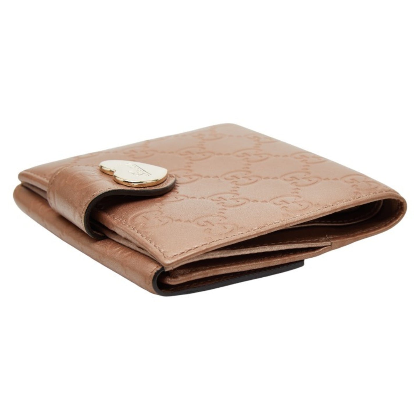 Gucci Beige Brown Canvas Leather Wallet (Bi-Fold) ( )