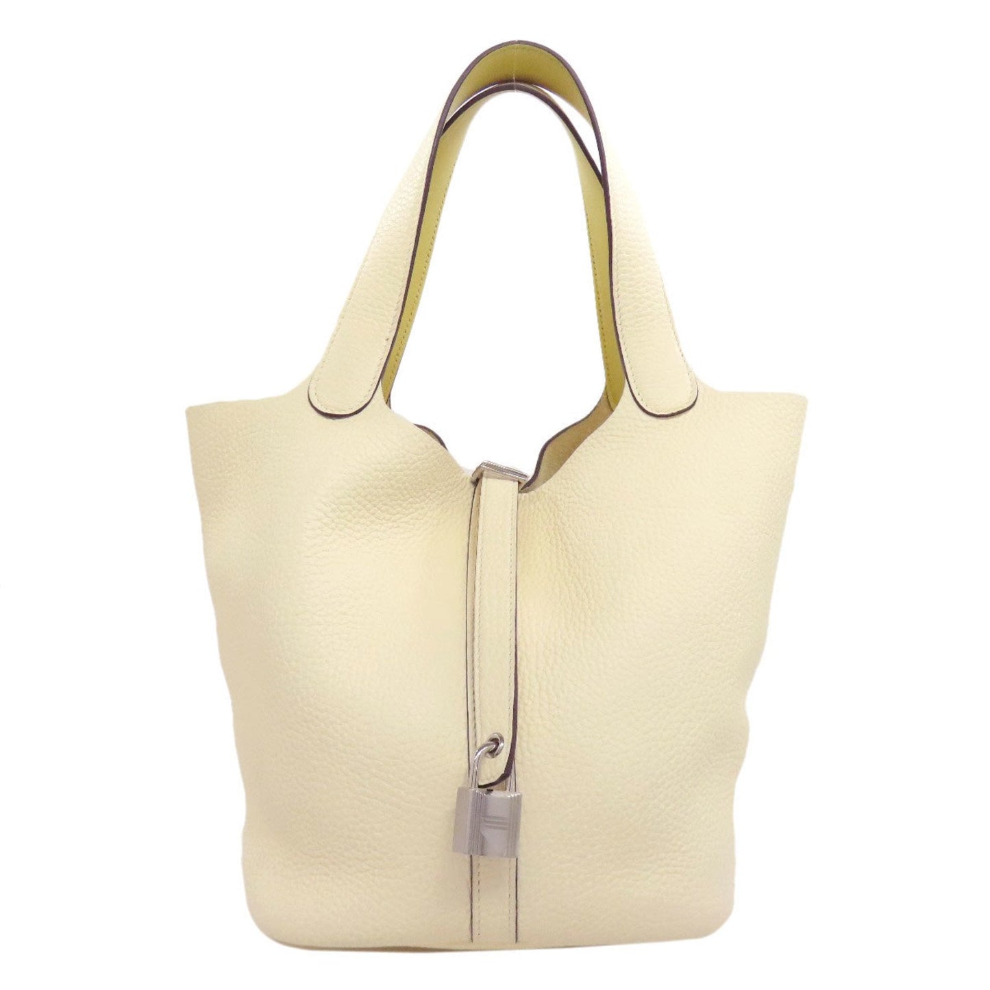 Hermes Picotin Ivory Taurillon Clemence Leather Handbag ( )