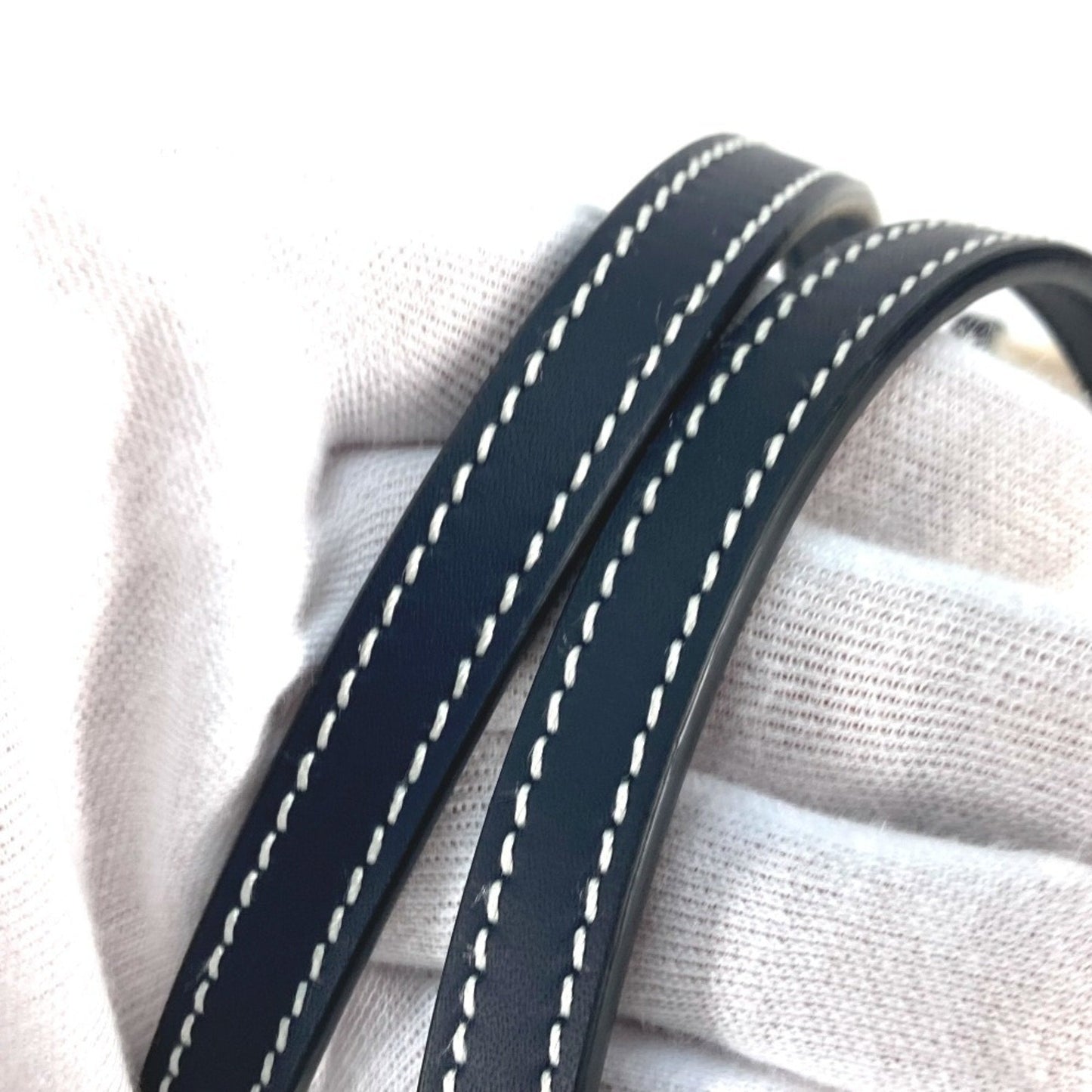 Gucci Beige Black Dark Navy Canvas Leather Shoulder Bag Tote Bag ( )