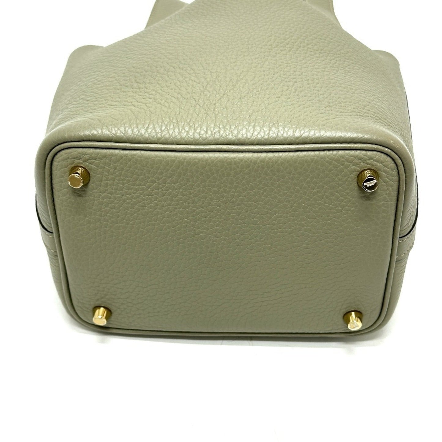 Hermes Picotin Gray Taurillon Clemence Leather Handbag ( )