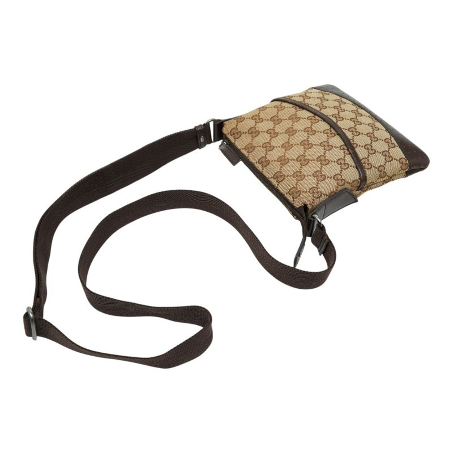 Gucci Gg Canvas Beige Brown Gg Canvas Leather Shoulder Bag ( )