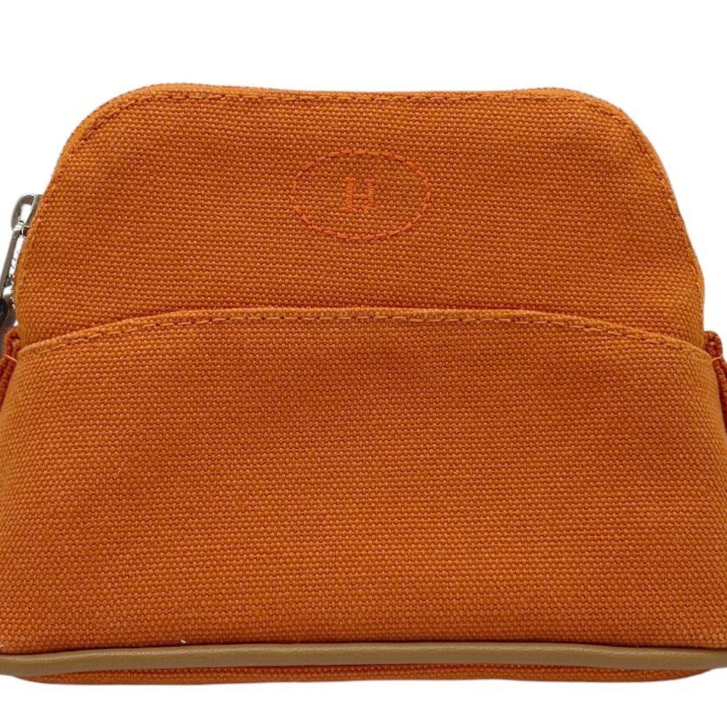 Hermes Orange Canvas Pouch ( )