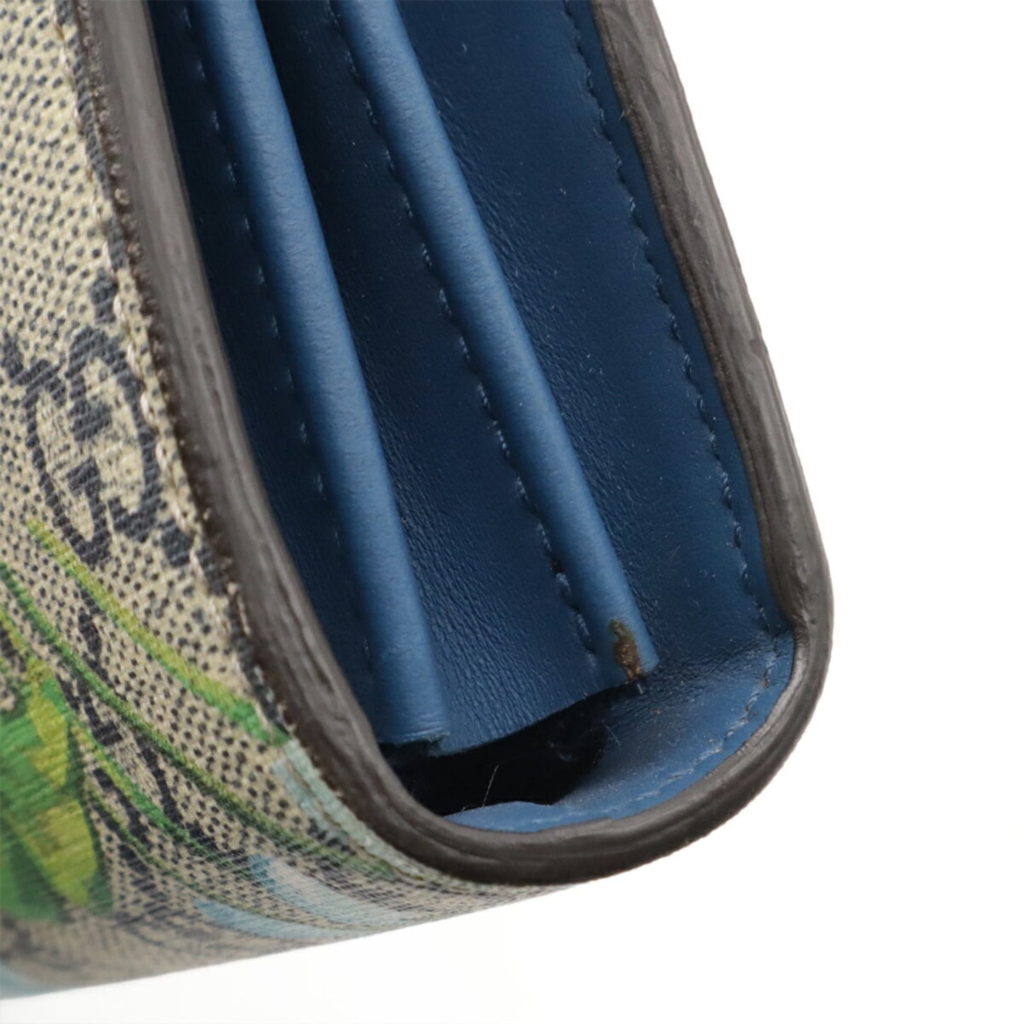 Gucci Beige Blue Coated Canvas Clutch Bag Pochette Shoulder Bag ( )