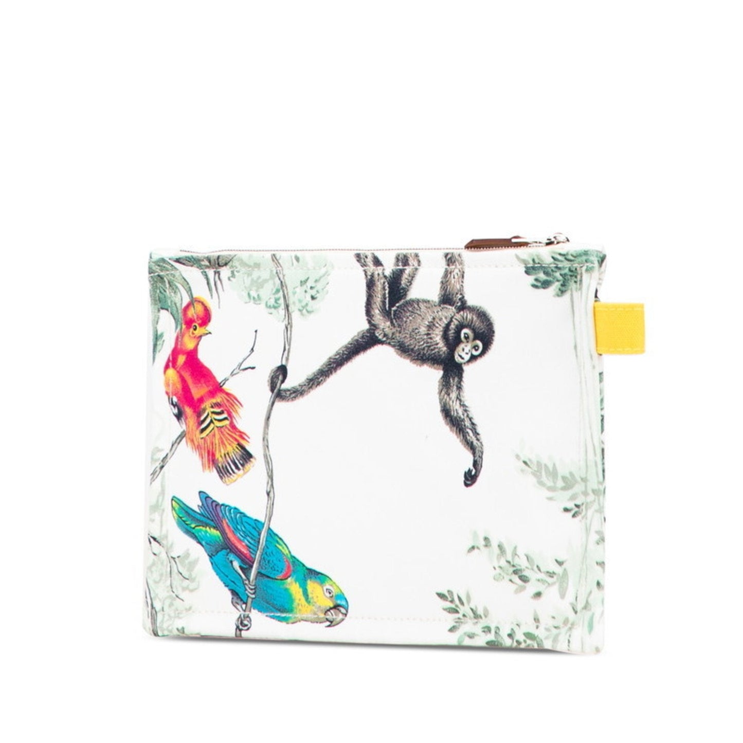 Hermes Green Multi-Color White Canvas Pouch ( )