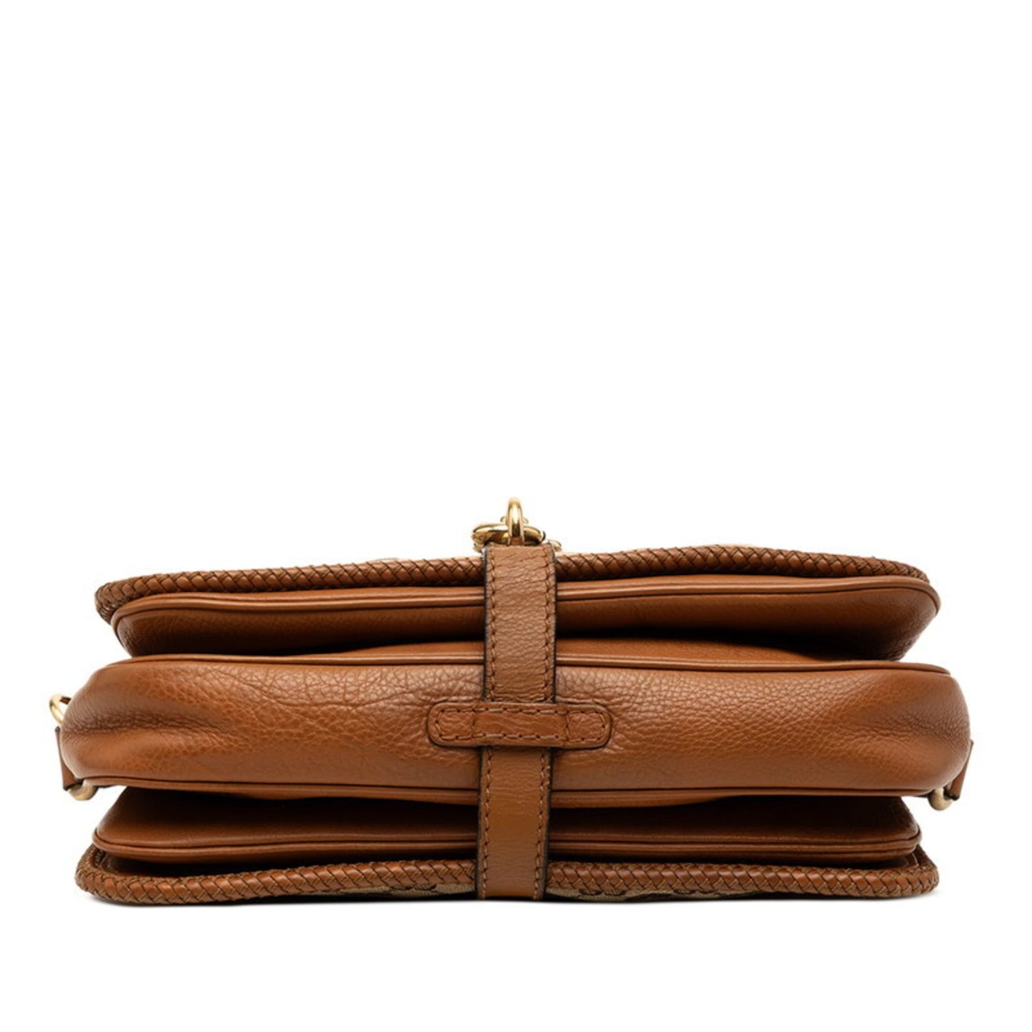 Gucci Beige Brown Canvas Leather Messenger Bag Shoulder Bag ( )