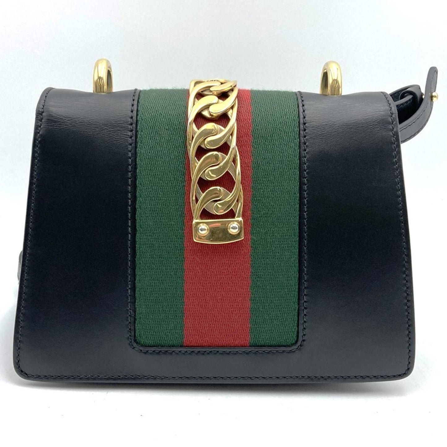 Gucci Sherry Line Black Leather Shoulder Bag ( )