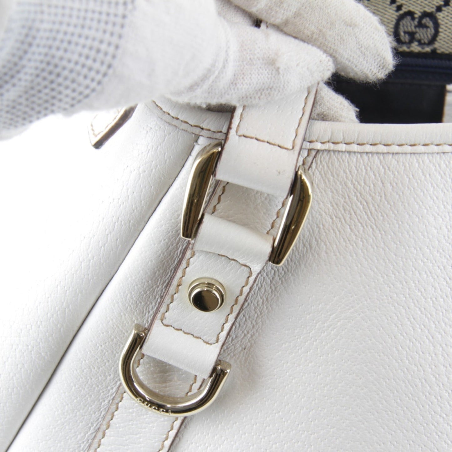 Gucci White Leather Tote Bag ( )