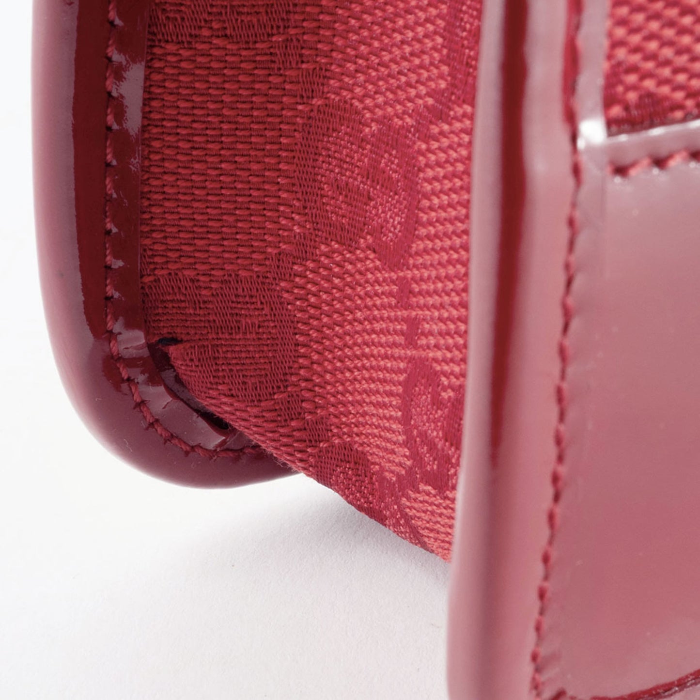 Gucci Red Color Canvas Leather Shoulder Bag ( )