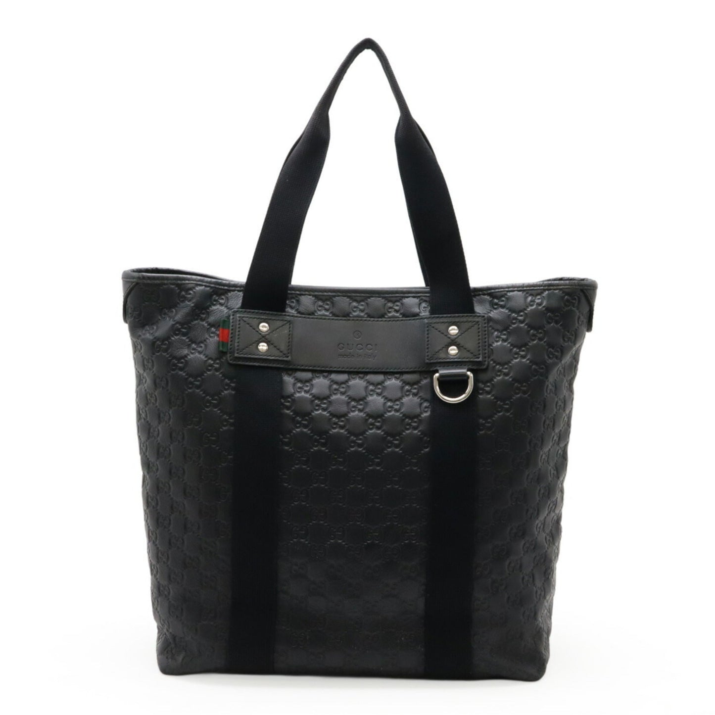 Gucci Black Rubber Leather Shoulder Bag Tote Bag ( )