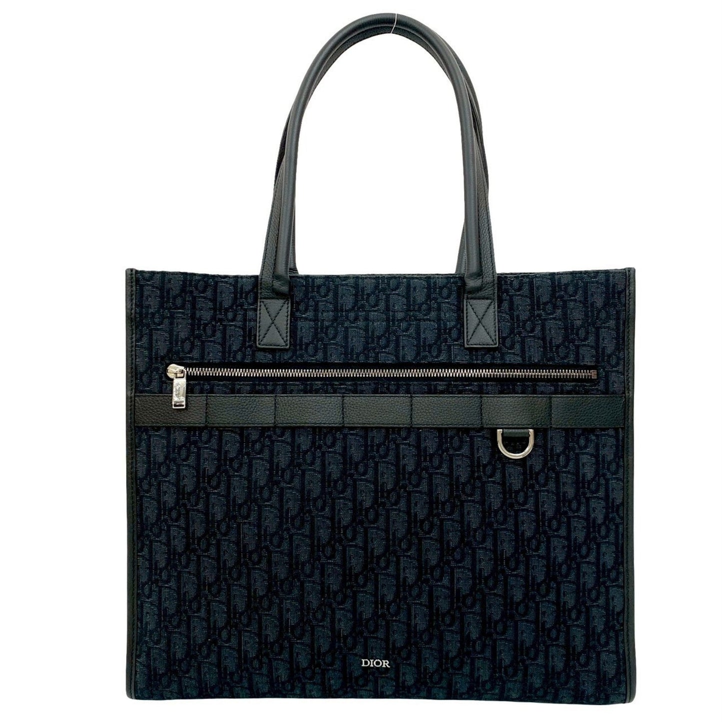 Christian Dior Black Canvas Leather Tote Bag ()