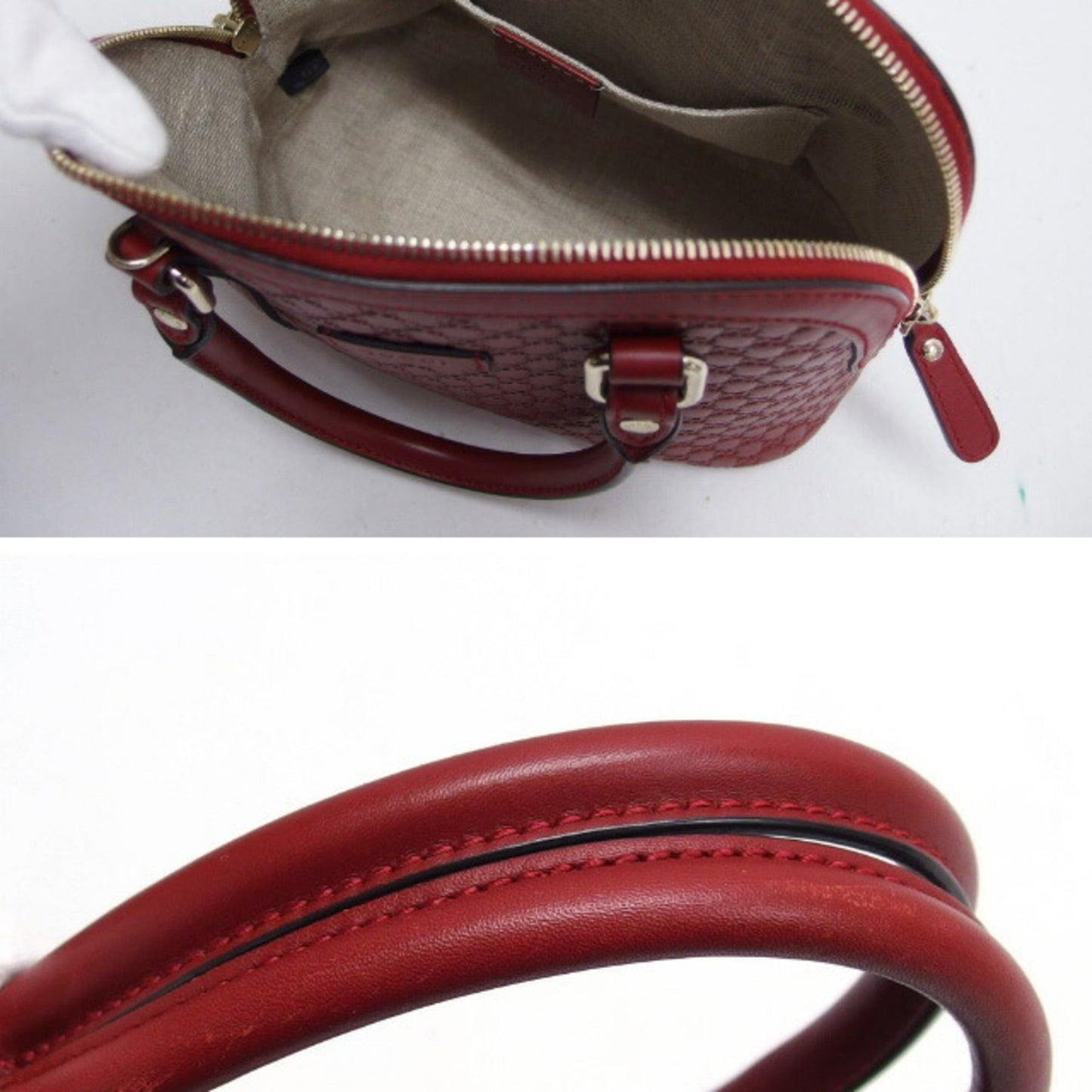Gucci Red Color Leather Handbag Shoulder Bag ( )