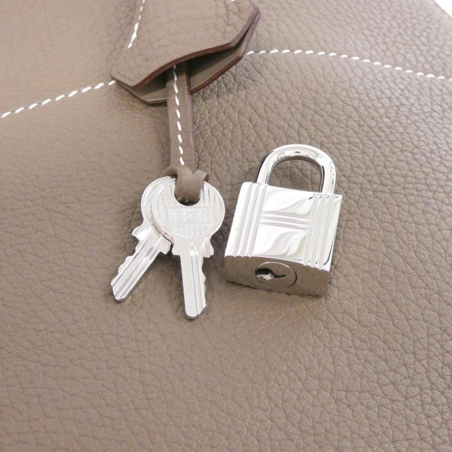 Hermes Bolide Etoupe Gray Taurillon Clemence Leather Handbag ( )