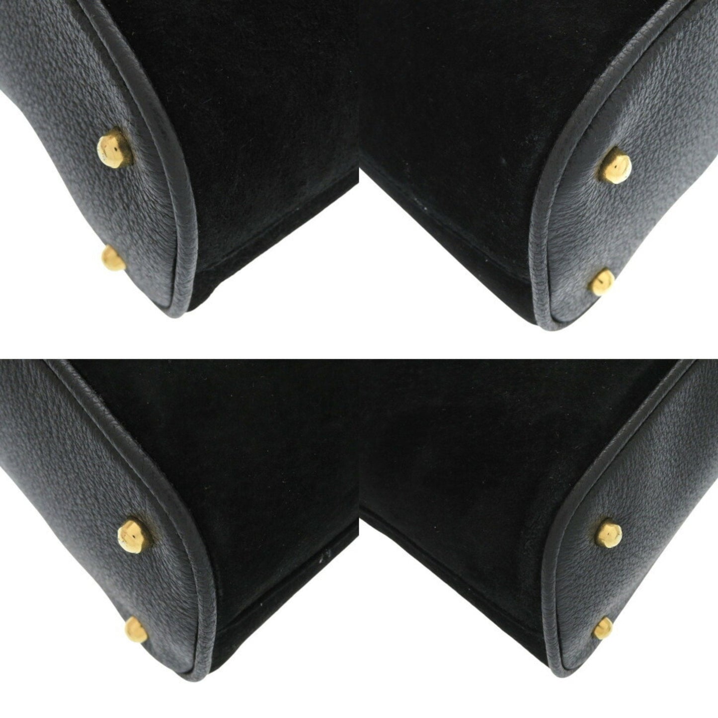 Gucci Black Bamboo Suede Handbag ( )