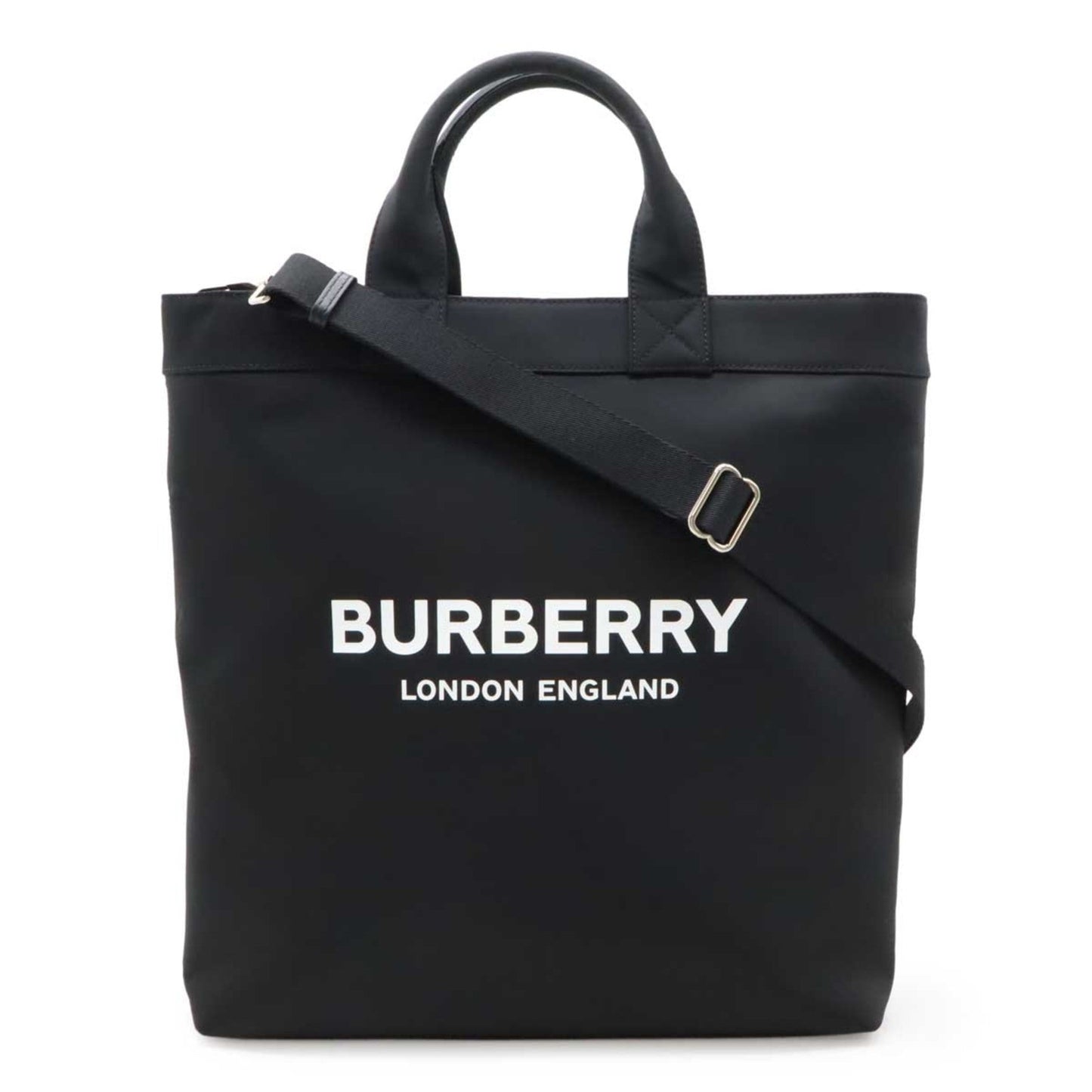 Burberry Black Nylon Leather Shoulder Bag Tote Bag ( )