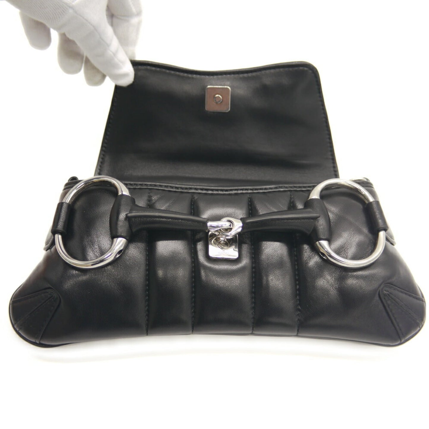 Gucci Black Leather Shoulder Bag ( )