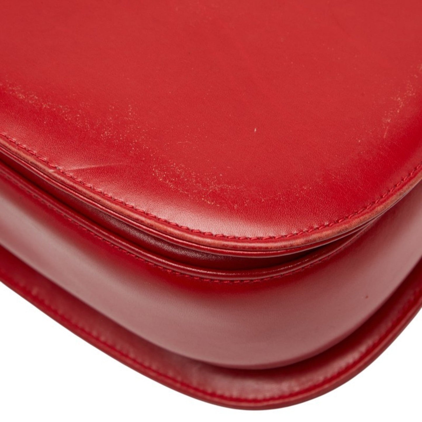 Gucci Bamboo Red Color Leather Handbag Shoulder Bag ( )
