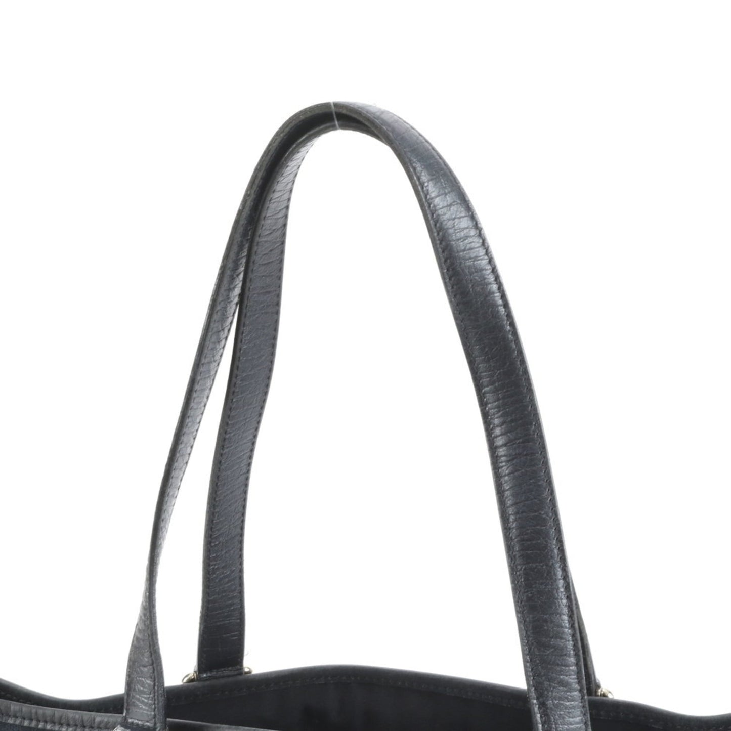 Gucci Black Leather Canvas Tote Bag ( )