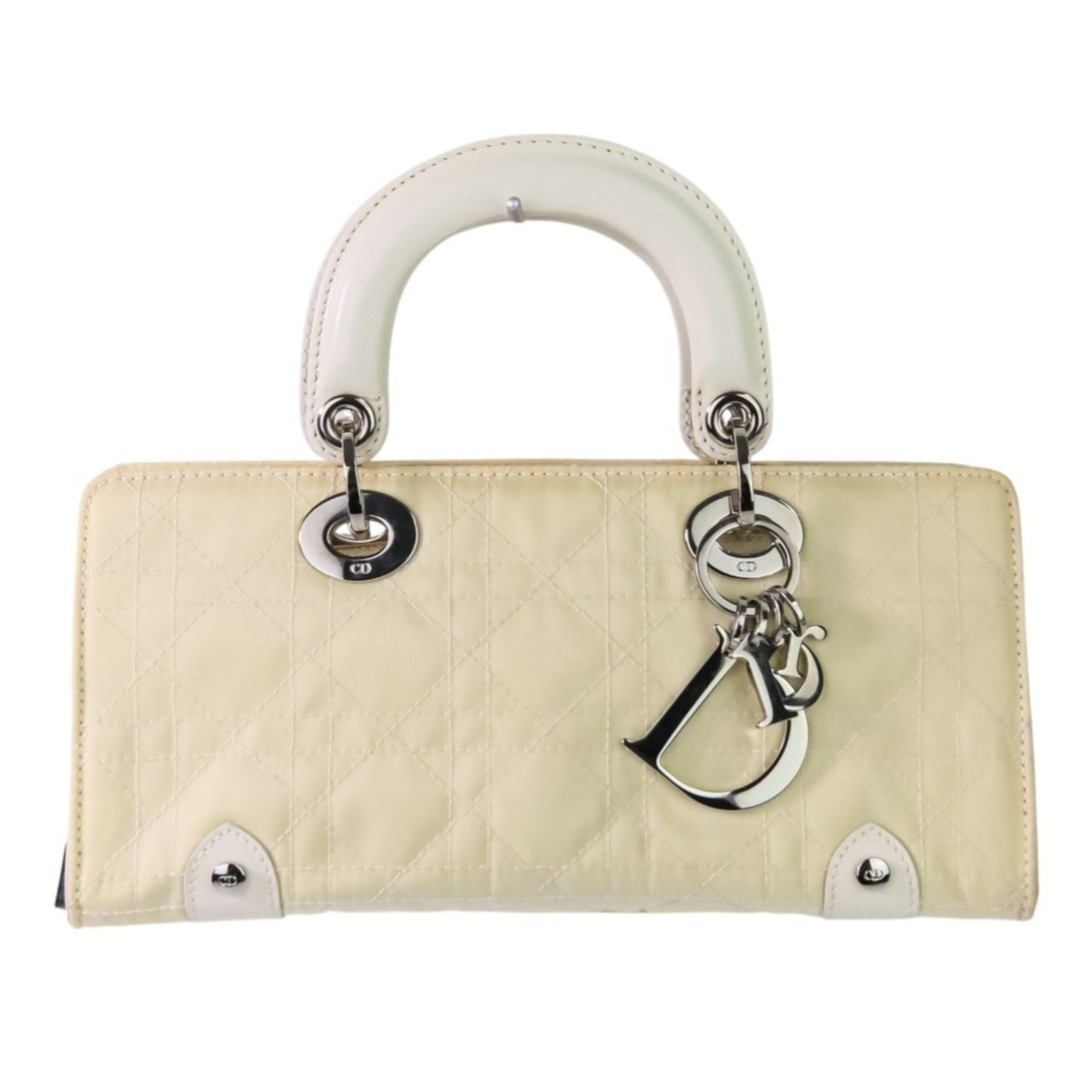 Christian Dior Off-White Nylon Leather Handbag ()