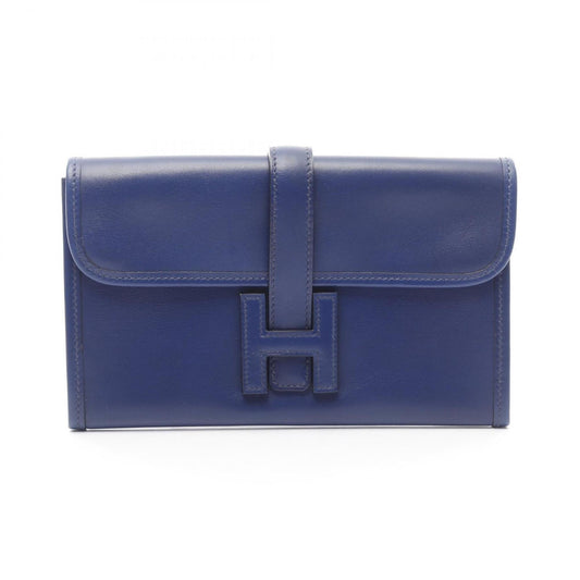 Hermes Navy Box Calf Leather Leather Clutch Bag ( )