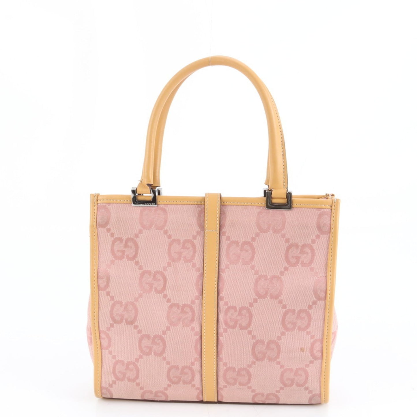 Gucci Pink Leather Canvas Handbag ( )