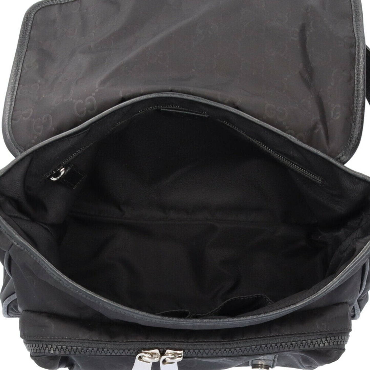 Gucci Black Nylon Leather Messenger Bag Shoulder Bag ( )
