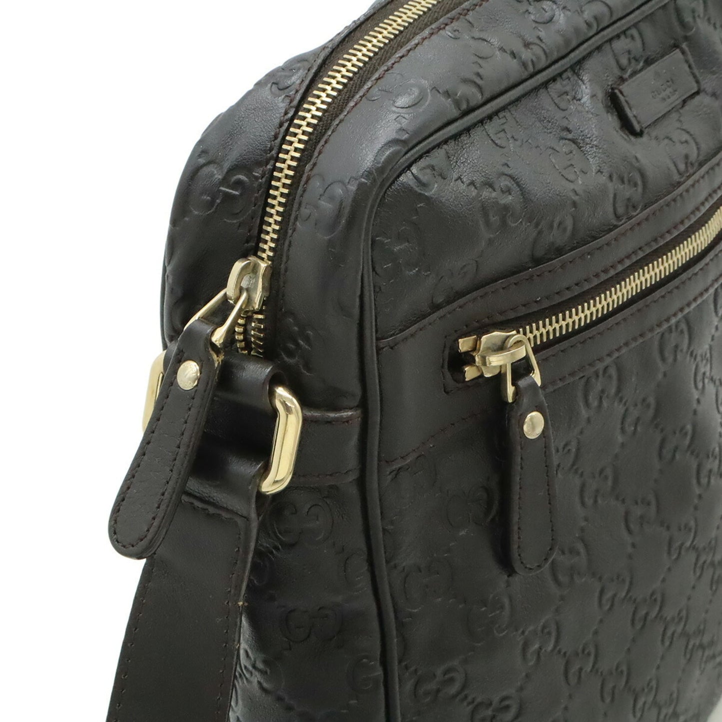 Gucci Brown Dark Brown Leather Shoulder Bag ( )