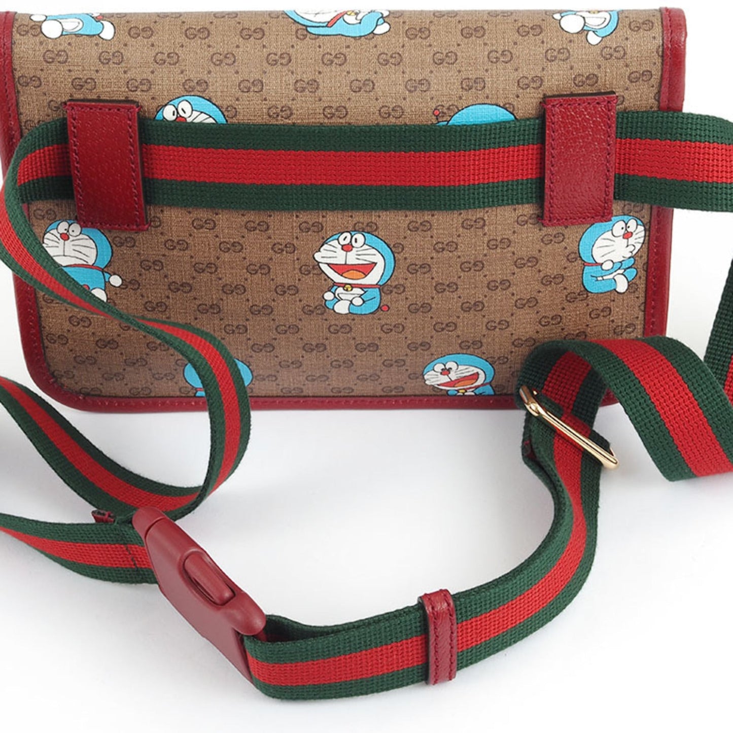 Gucci Beige Bordeaux Pvc Leather Sling Bag ( )