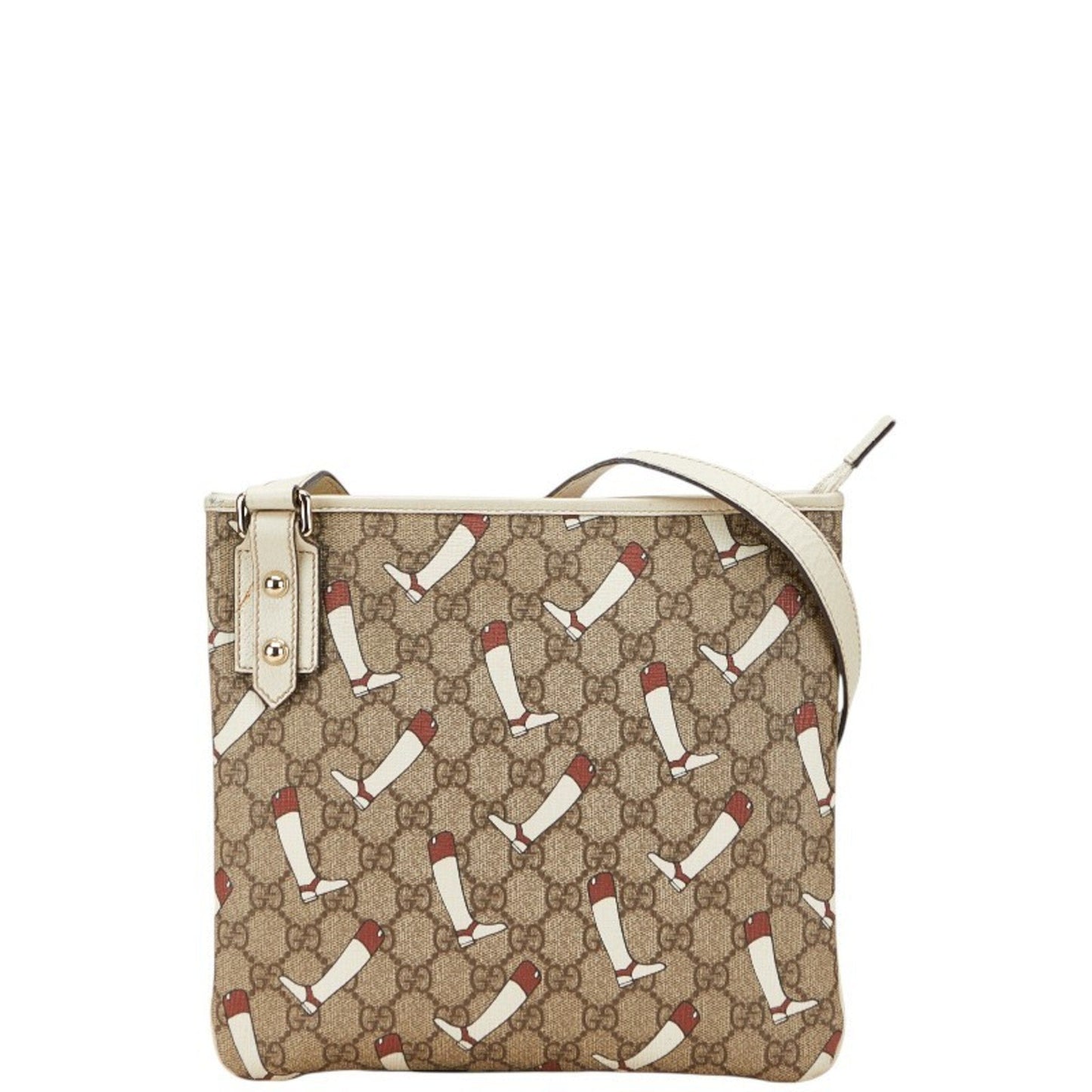 Gucci Beige Multi-Color Pvc Leather Shoulder Bag ( )