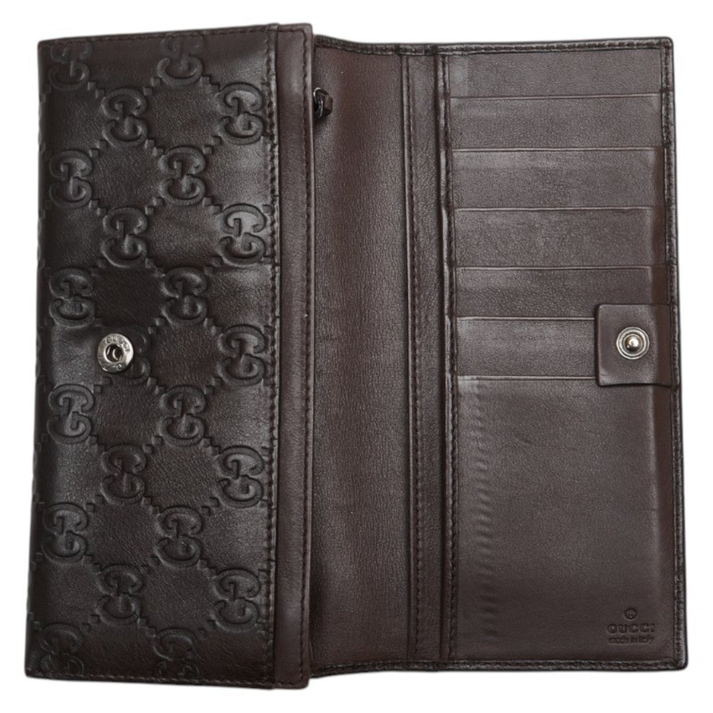 Gucci Guccissima Brown Leather Long Wallet (Bi-Fold) ( )