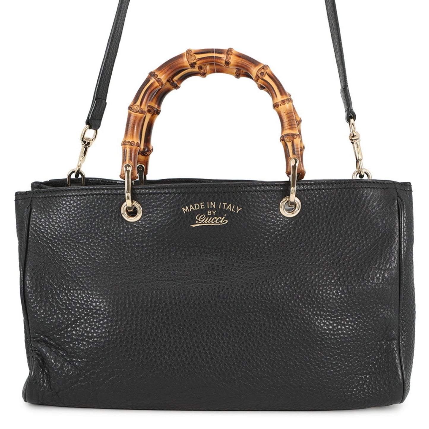 Gucci Black Leather Handbag Shoulder Bag ( )