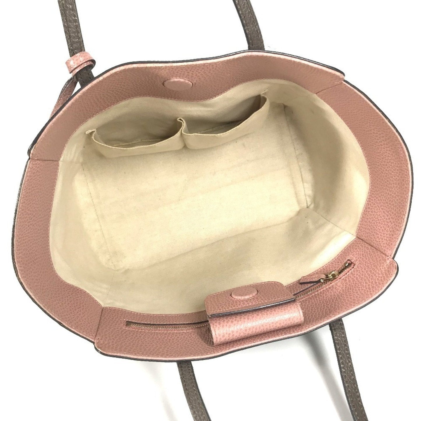 Gucci Gray Pink Leather Shoulder Bag Tote Bag ( )