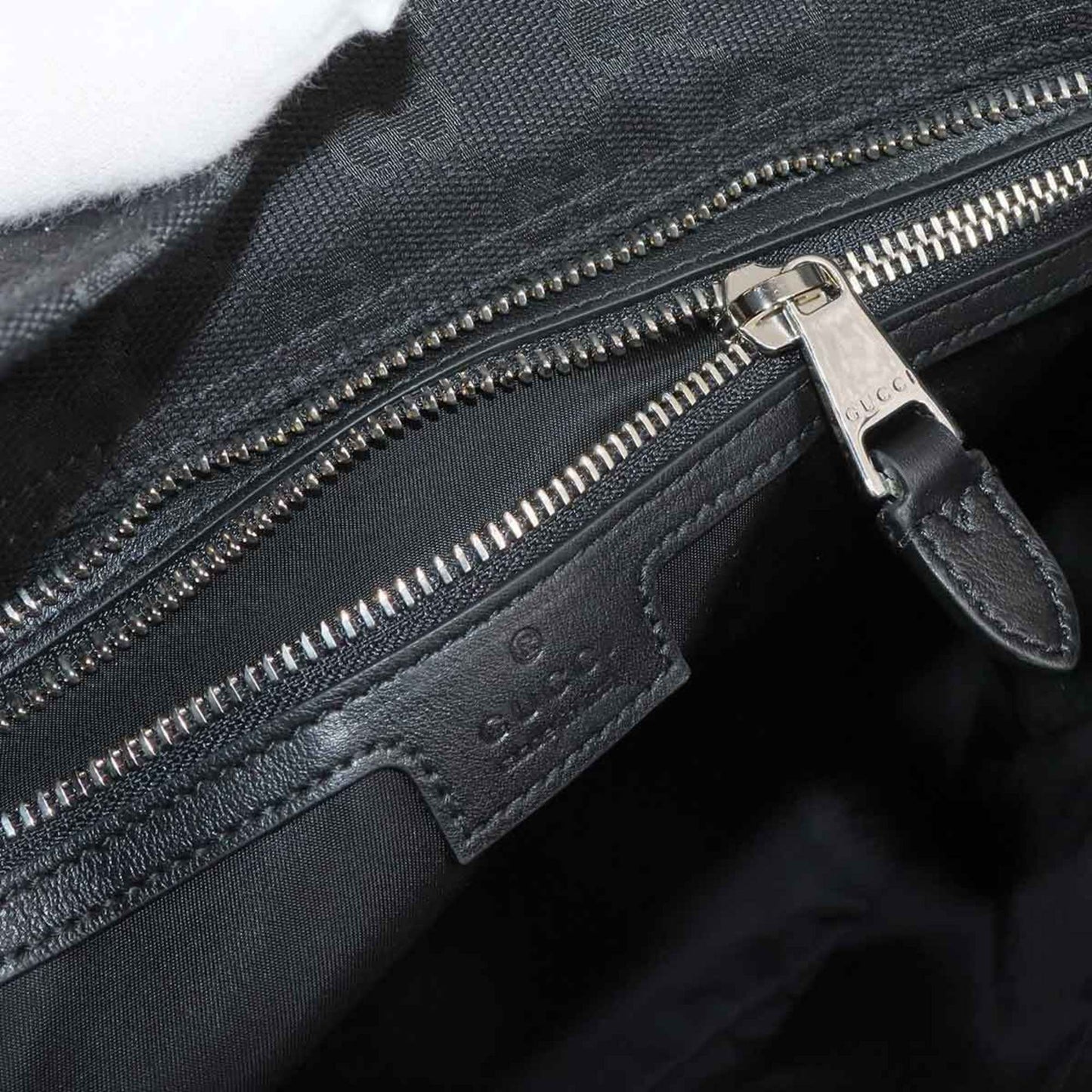 Gucci Black Gg Canvas Leather Tote Bag ( )