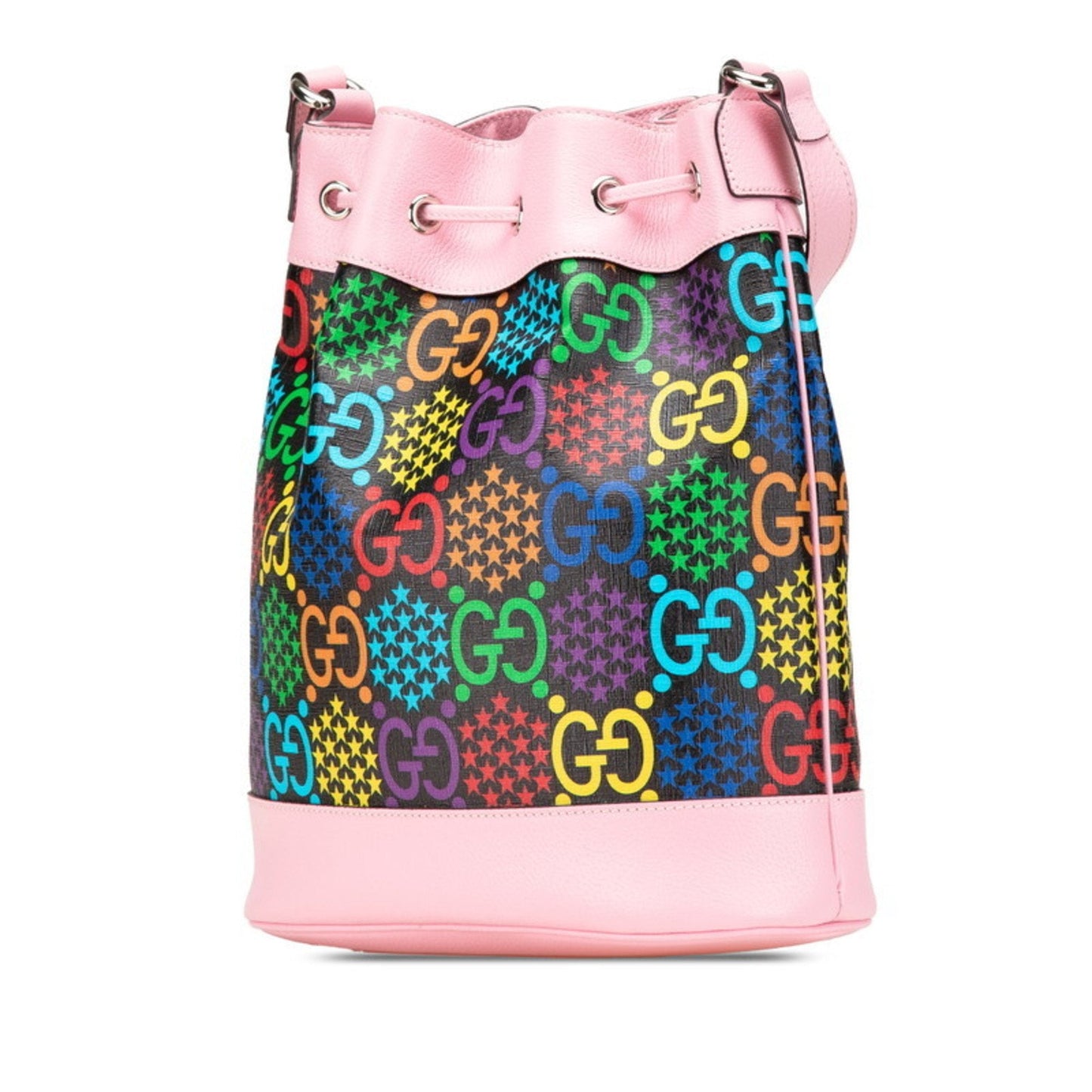 Gucci Black Multi-Color Pink Pvc Leather Shoulder Bag ( )