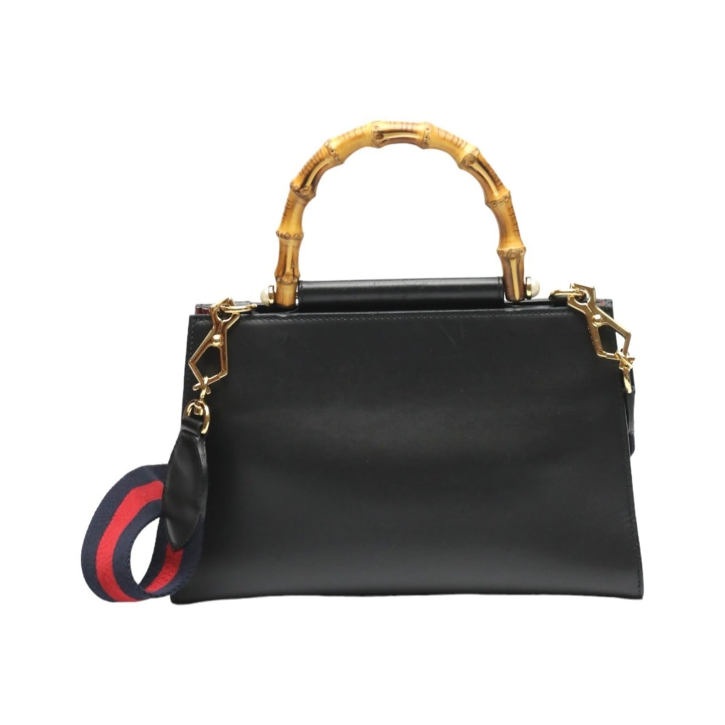 Gucci Bamboo Black Leather Handbag ( )