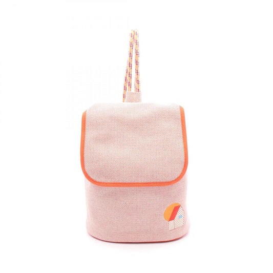 Hermes Multi-Color Orange Toile Chevron Canvas Backpack ( )