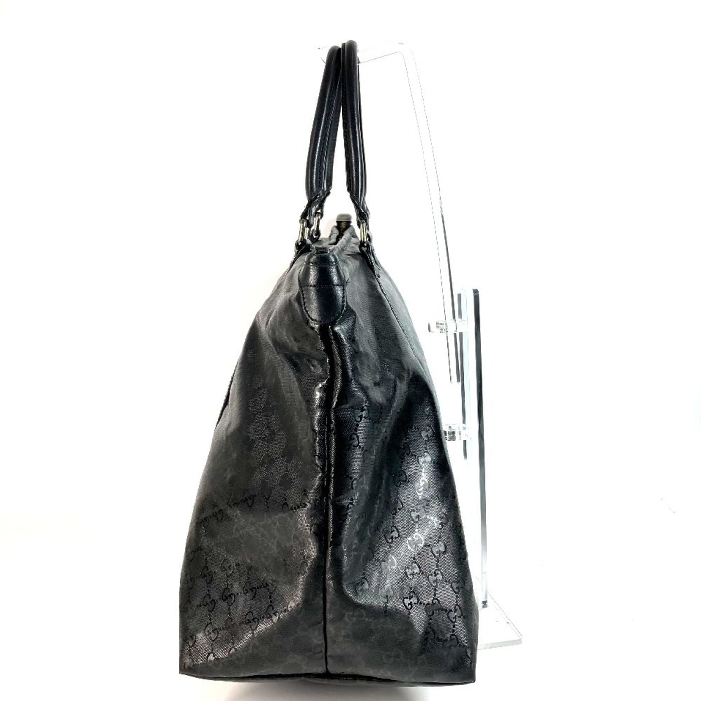 Gucci Gg ImprimÃ© Black Leather Gg ImprimÃ© Boston Bag Shoulder Bag Tote Bag ( )