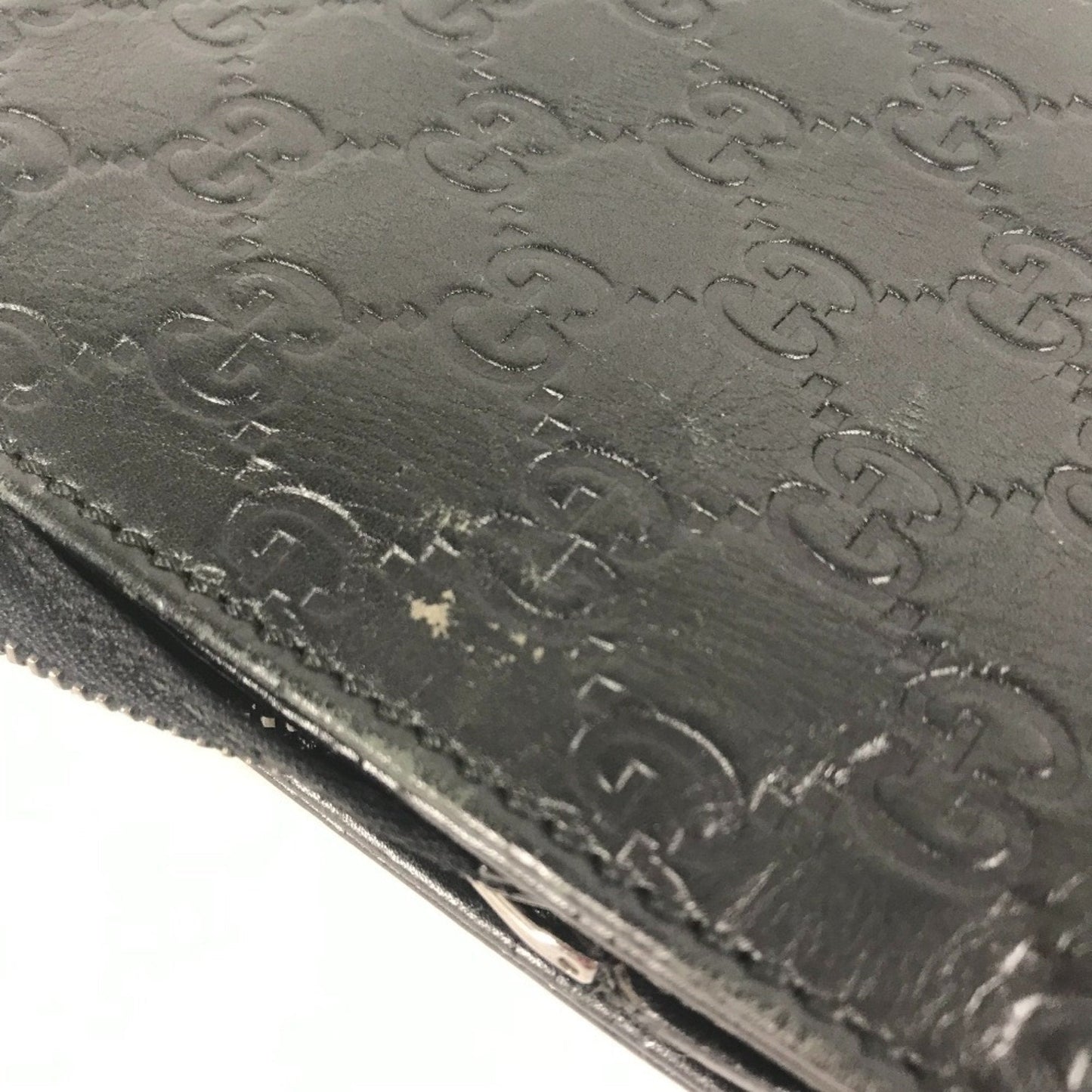 Gucci Black Gg Leather Briefcase Handbag Tote Bag ( )