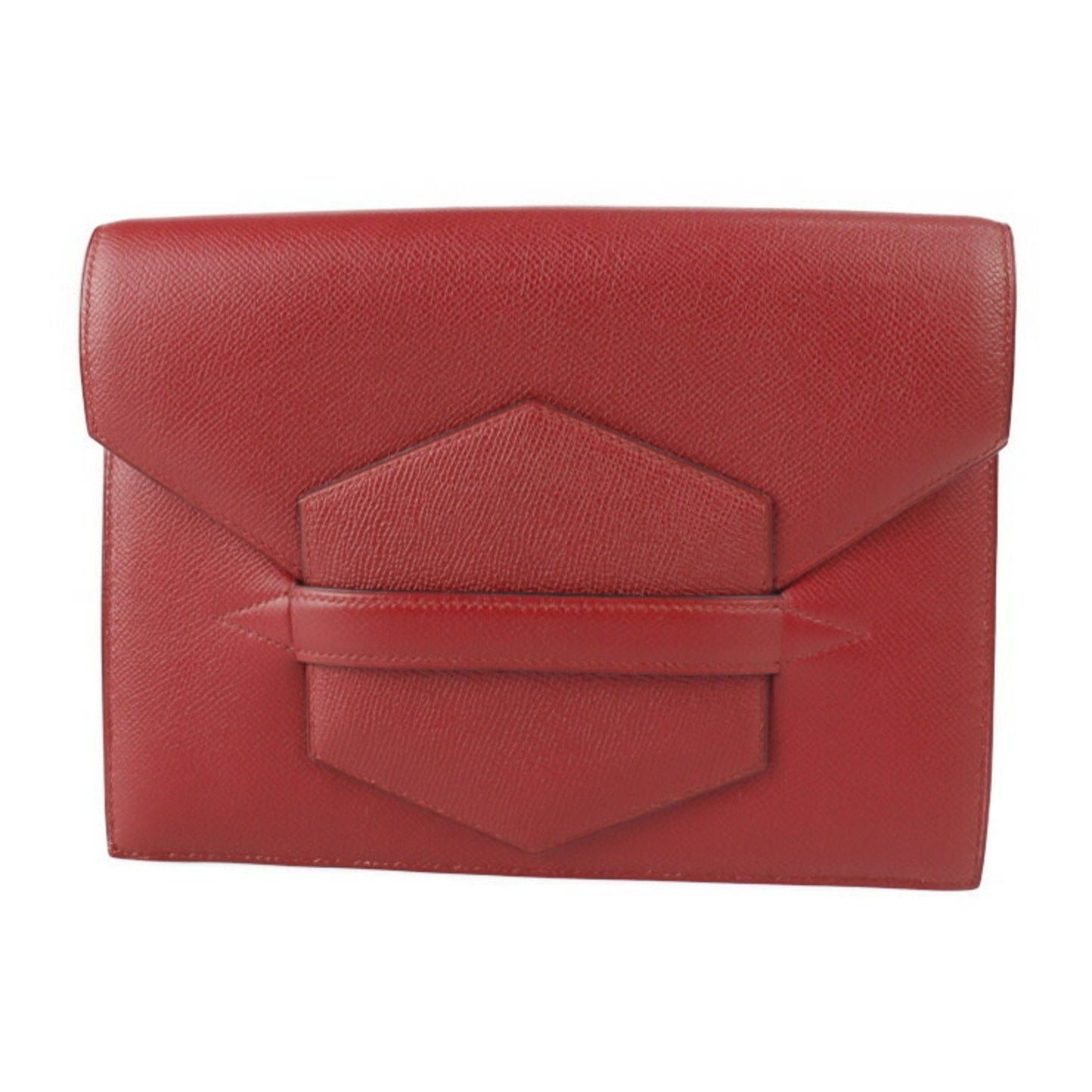 Hermes Red Color Courchevel Leather Clutch Bag ( )