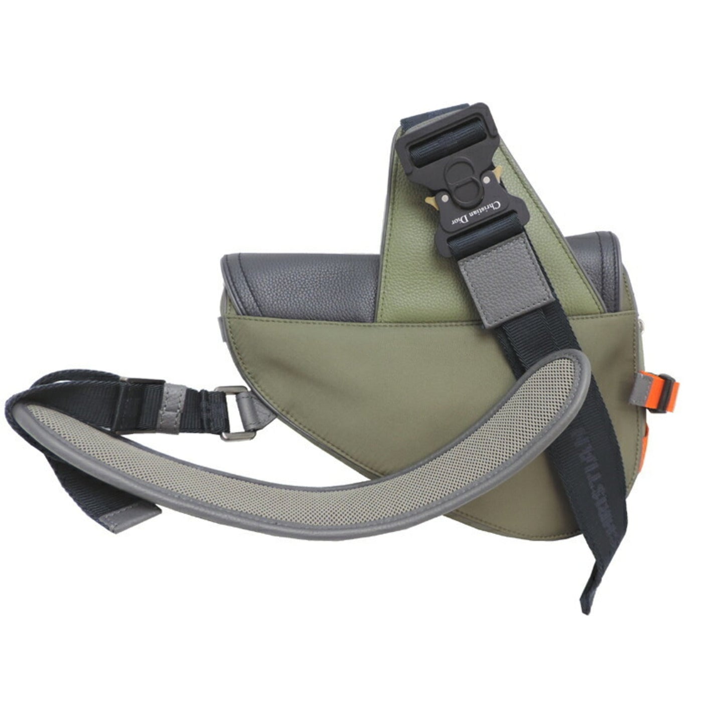 Christian Dior Khaki Leather Nylon Sling Bag ()
