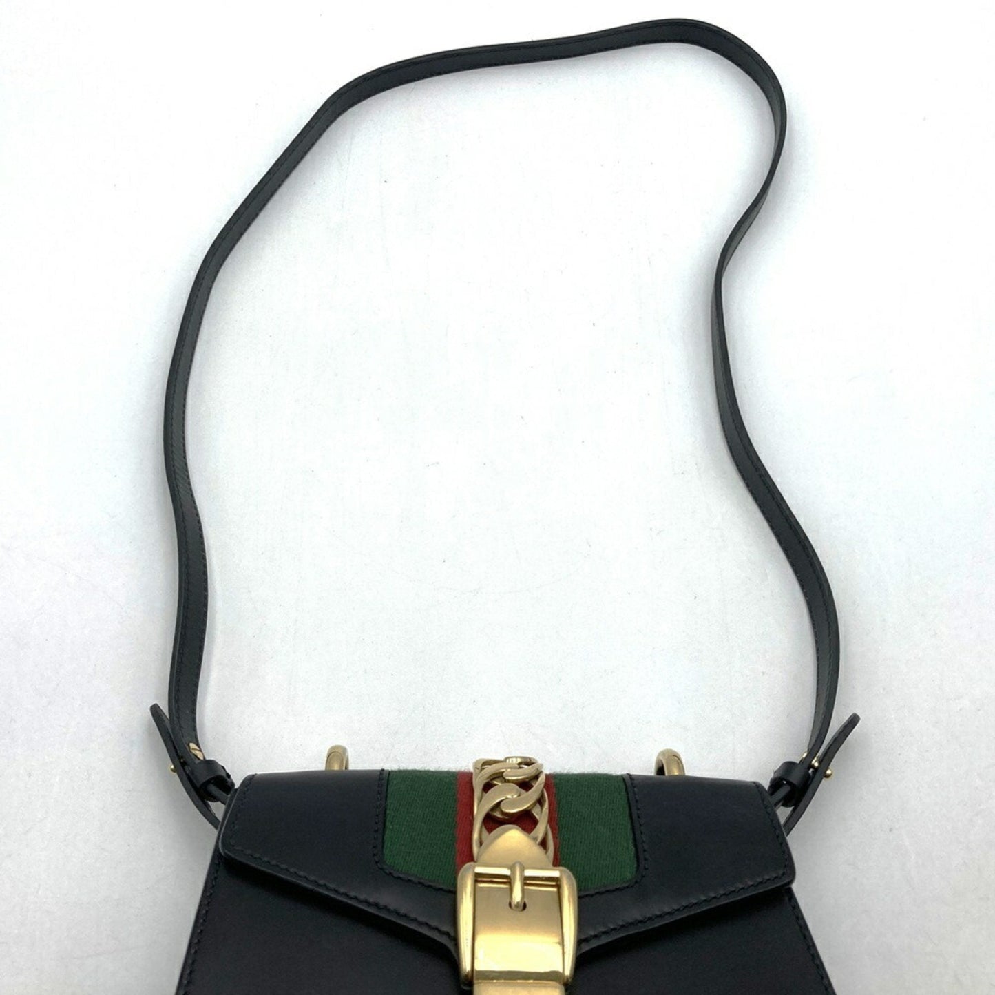 Gucci Sherry Line Black Leather Shoulder Bag ( )