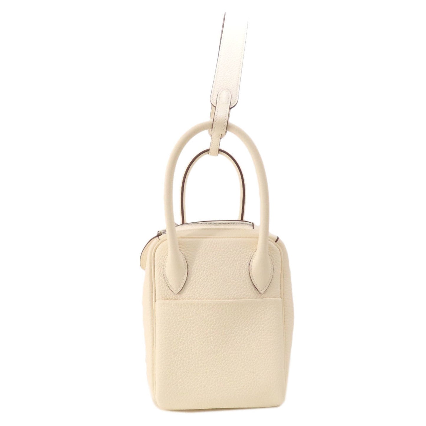 Hermes White Taurillon Clemence Leather Handbag ( )