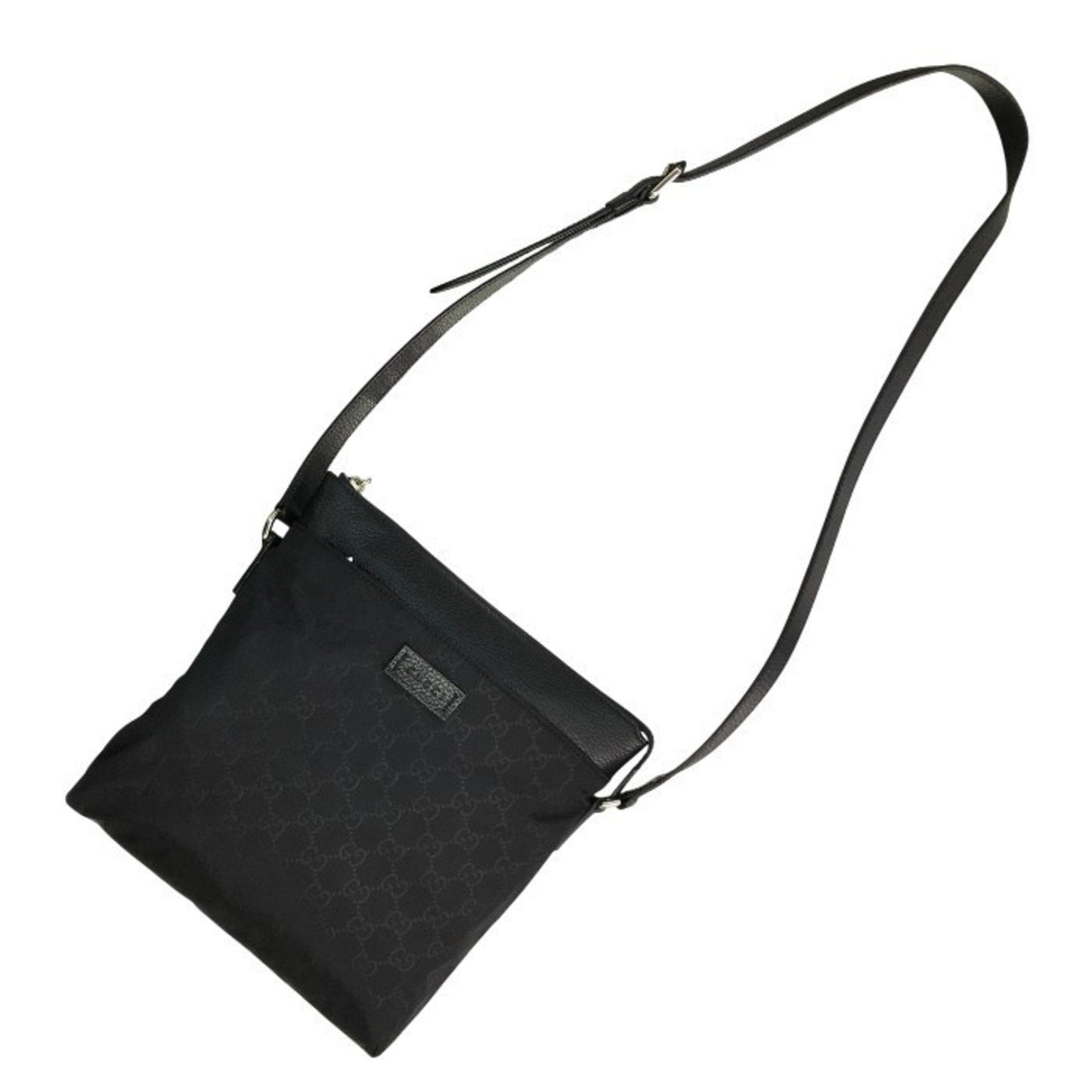Gucci Black Nylon Leather Shoulder Bag ( )