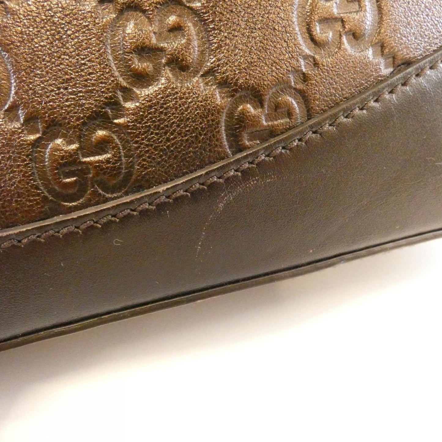 Gucci Bronze Brown Gg Leather Leather Shoulder Bag ( )
